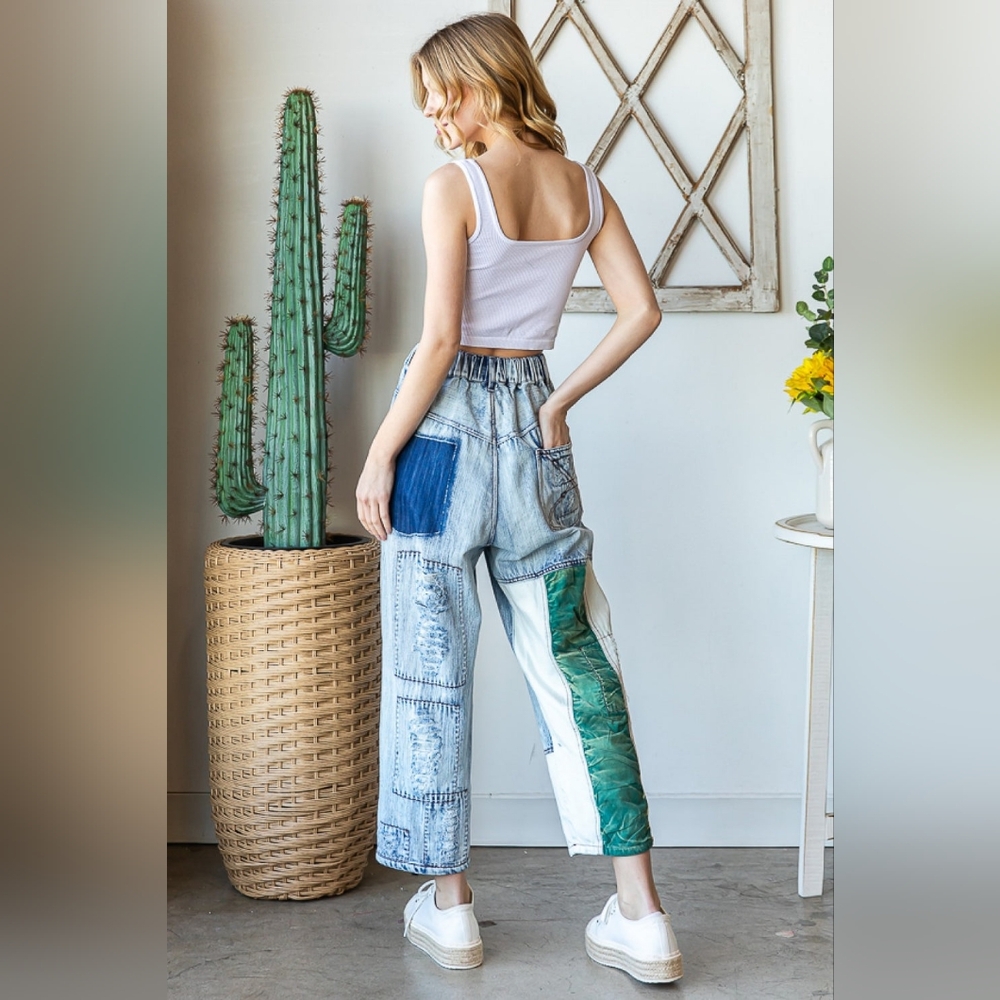 Oli & Hali Patchwork Distressed Jeans EUC - Picture 3 of 12